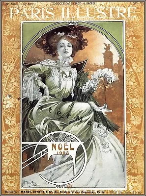 Noel 1903 Art Nouveau Paris Illustre Magazine Vintage Poster Print Retro Mucha  • $19.40