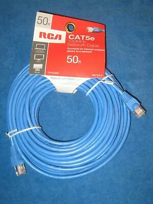 RCA 50-Ft. Blue Cat5/Cat5e Ethernet Network Computer Cable TPH533BR New! • $10