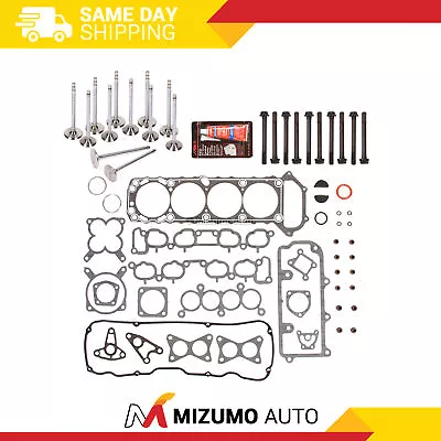 Head Gasket Set Intake Exhaust Valves Fit 89-90 Nissan D21 240SX 2.4 SOHC KA24E • $99.95