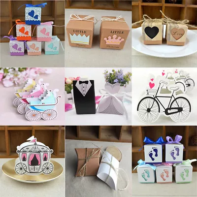 $2.84 • Buy 100pcs Wedding Engagement Birthday Party Decor Cake Candy Favor Gift Boxes Pack