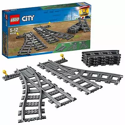 Lego City Train Switch Tracks 60238 2x Track Changer 4x Curved Line Corner Rails • $64