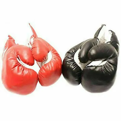 2 PAIRS BOXING PRACTICE TRAINING GLOVES Sparring Faux Leather Red Black • $16.99