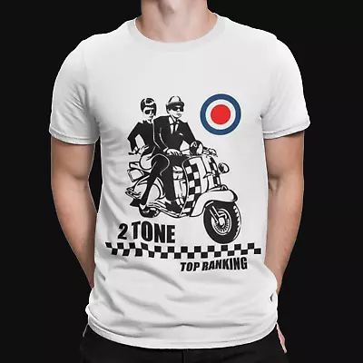 2 TONE MOD BIKE  T-Shirt -Ska 2 Tone The Specials Madness Retro Music RUDEBOY • £8.39