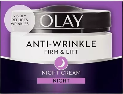 OLAY SPF15 Anti-Wrinkle Firm And Lift Anti Ageing Moisturiser Night Cream 50 Ml • £9.29