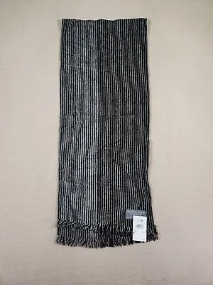 Geoffrey Beene Scarf Mens Acrylic Made In Italy Warm Gray Striped NEW NWT • $9.98