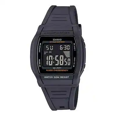 Casio W201-1BV 10 Year BatteryChronograph Watch Black ResinAlarmIlluminator • $23