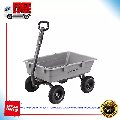 Gorilla Carts 800 Pound Capacity Heavy Duty Poly Yard Dump Utility Cart Gray • $117.89