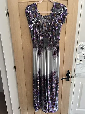 £9.99 • Buy NEW LOOK Plus Size . Size 18. Maxi Dress Peacock Feather Design. Stunning ❤️❤️
