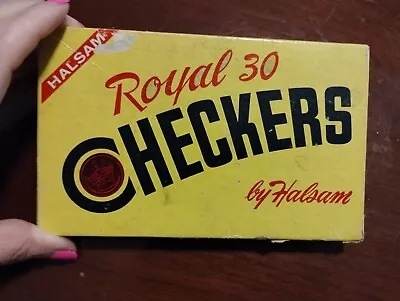 Vintage HALSAM Royal 30 Wood Checkers  No. 514/30 - Halsam • $9.99