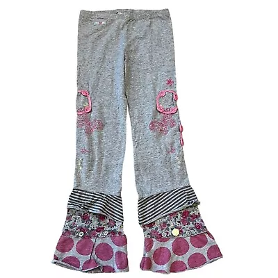 Naartjie Kids Girls Vintage XXXL 9 Years Gray & Pink Embellished Pants • $18