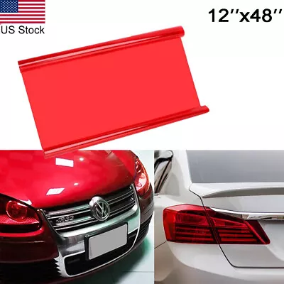 12 X48  Glossy Red Tint Vinyl Wrap Sheet Decal Headlight Brake Tail Lamp Flim • $12.99