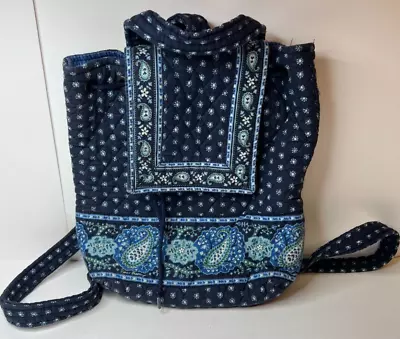 Vera Bradley 2002 Retired Seaport Navy Mimi Backpack Travel Bag Book Bag • $13.70