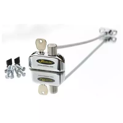 L24917 - JACKLOC Pro-5 Lockable Cable Window Lock - Chrome (clear Sleeve) • £32.10