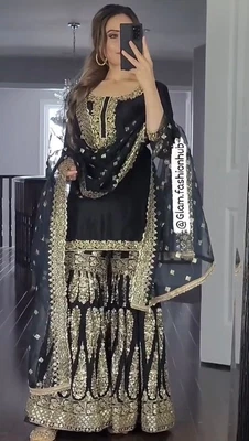 £40.80 • Buy Ready Made Women Sharara Plazzo Kurti Plazzo Indian Salwar Kameez Suit Designer