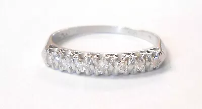 Vintage VS2 .21ctw Diamond Platinum Wedding Band Ring Size 8.5 • $399