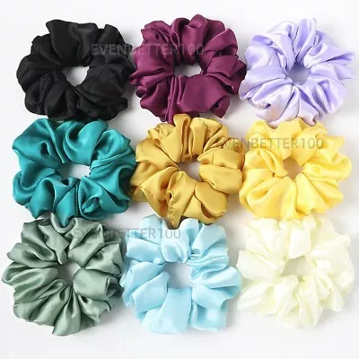 Extra Large Oversized Scrunchies Hair Band  Satin Silk Fabric Elastic Bobble UK • £1.69