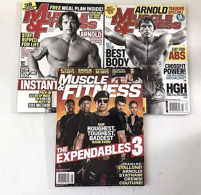 Muscle & Fitness 3 Magazines Arnold Schwarzenegger Sylvester Stallone • $40