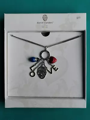 🆕 Boxed. Marcel Wanders M&s. Silver  Love  Charm Necklace. Rrp £35. Free P&p • $31.02