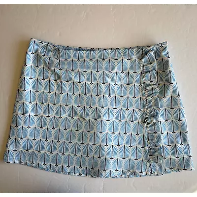 Smith & Quinn Blaire Skort Stretch Knit Club Palm Print Blue White Womens Medium • $37.98