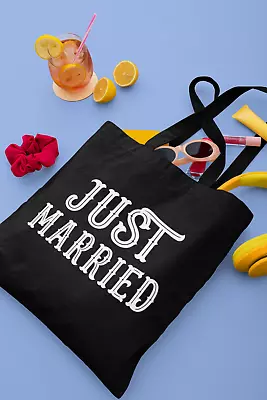 £7.50 • Buy Just Married Long Handled Lightweight Tote Bag Wedding Gift Bride Honeymoon