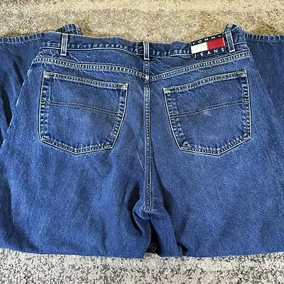 VTG Tommy Hilfiger Men's 40x32 Freedom Jeans Box Flag Logo • $27.99