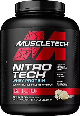 Whey Protein Powder MuscleTech NitroTech Isolate Vanilla 4 LB  • $64.92