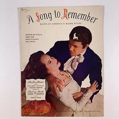 Vintage Sheet Music A Song To Remember Love Theme From Columbia Pictures    PA-3 • $18.99