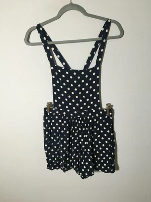 $29.99 • Buy Forever New Women's Navy White Polka Dot Shortalls Overalls Size 12 Viscose