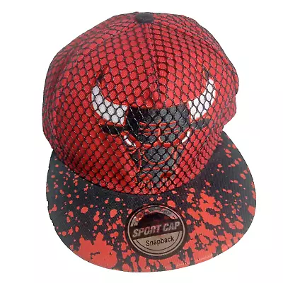 Chicago Bulls Red Black Mesh Snapback Cap 100% Polyester One Size Fits Most • $24.99