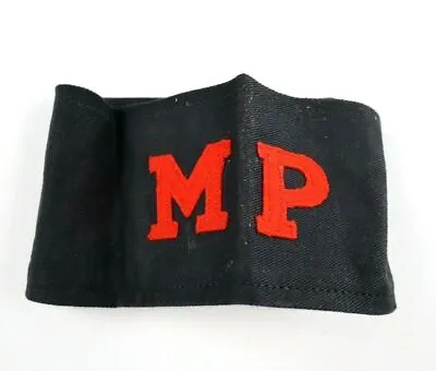 Vintage 1944 Original Military Police MP Red/Black Snap Arm Band (R. Burns LTD) • $89.99