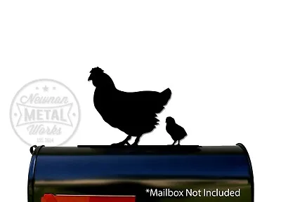 Chicken With Chick - Metal Mailbox Topper / Sign - Hardware Included • $35