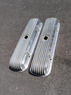 Pontiac Edelbrock Finned Aluminum Valve Covers 61-62 Moon Vintage Rare  • $275