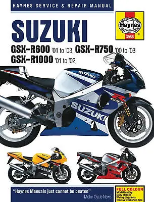 $47.87 • Buy Suzuki GSX-R600 2001-2003 GSX-R750 2000-2003 GSX-R1000 2001-2002 Shop Manual
