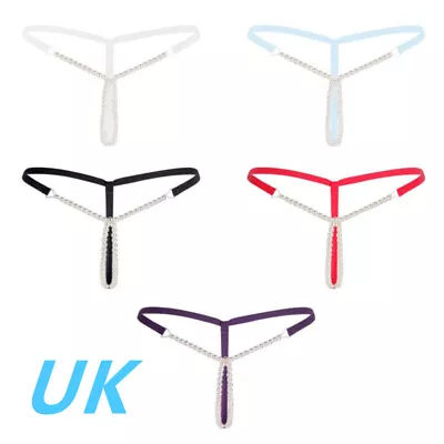 UK Women's Pearls G-string Thongs Low Rise Micro Panties Underwear Lingerie • £5.98