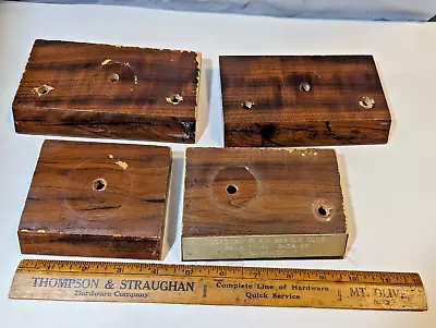 4  Vintage Wooden Trophy Base Wood Award Base Parts Slanted Fronts 1970s • $14.50