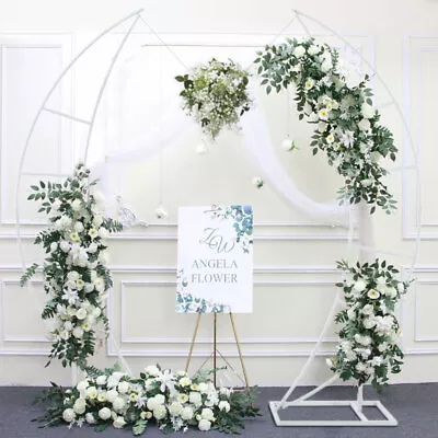 2Pcs Metal Half Moon Wedding Arch Frame Backdrop Stand Party Props Flower Rack • £75.95