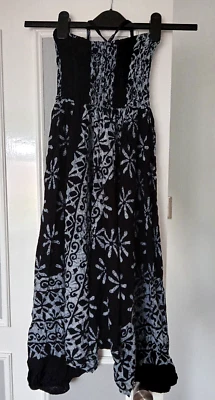 £5.99 • Buy Ladies Harem Style Playsuit/Lagenlook / Ali Baba Pants (Approx 8) Black / White