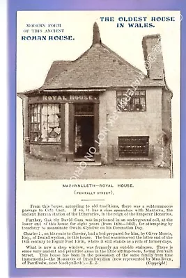 EARLY 1907c ROYAL HOUSE MACHYNLLETH POWYS Montgomeryshire LOCAL E JONES POSTCARD • £1.99