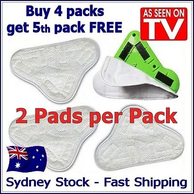 2 PADS - Aftermarket H20 StickOn White Cleaning (X5 Steam Mop) Pads Microfiber • $8.95