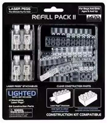 Lot Of 4 LIGHTED Building Blocks Laser Pegs 1470 Refill Pack II Stackable Blue • $26.86