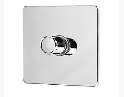 Schneider Ult Screwless Flat Plate GU6412PC 1g 2w Push/Rotary 400w Dimmer Switch • £14.99