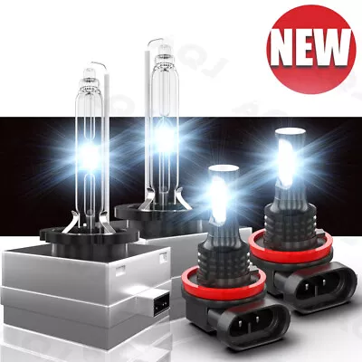 For Ford Mustang 2008-2017 -4pc Xenon HID Headlight HI/LO & LED Fog Light Bulbs • $35.99