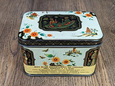 Vintage ~ Horner ~ Boy Blue Toffee Tin ~ Japanese Theme ~ Made In England • $15