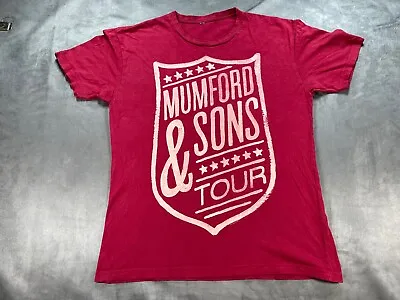 Red Medium 2013 Mumford And Sons Band Concert Tour Shield Shirt Folk Rock Music • $23.50