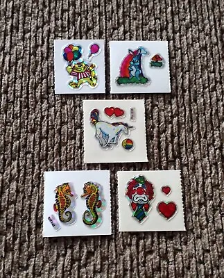 Vintage Prism Stickers - Lot Of 5 Small Mods - Unicorn Clown Etc. - Good Cond  • $2
