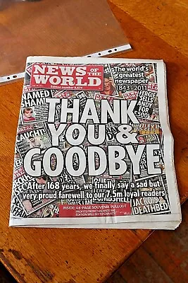 10-07-2011 Final News Of The World Newspaper With 48 Page Pullout July 10th 2011 • £9.99