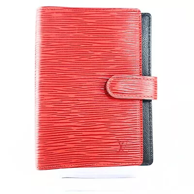 Preowned Louis Vuitton Red Epi Leather Small Ring Agenda PM Diary/Notebook Cover • $350