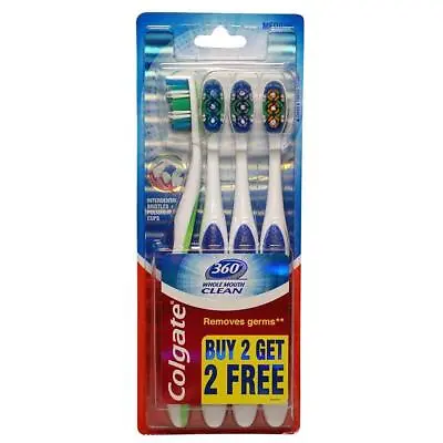 Colgate 360 Whole Mouth Clean Toothbrush Pack Of 3 MEDIUM • £10.07