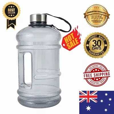 2L Large Water Bottle Drink Bottle Jug Sports Gym Training Workout BPA Free Grey • $6.50