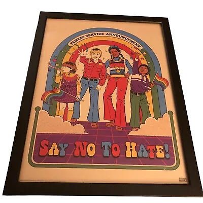 Steven Rhodes Say No To Hate Framed Print Ikea Fiksbo Frame Retro Style Quirky • £24.90